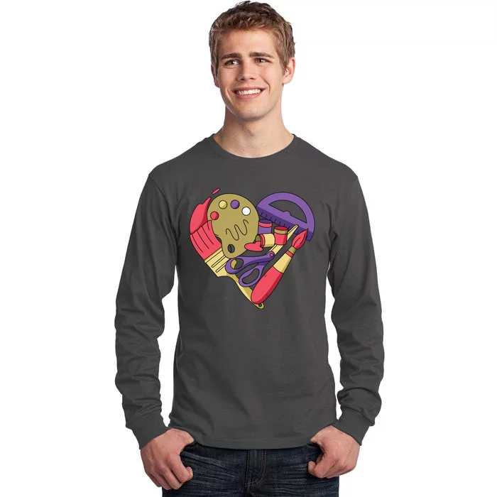 Art Supplies Heart Tall Long Sleeve T-Shirt