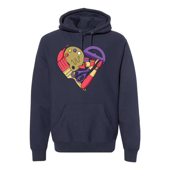 Art Supplies Heart Premium Hoodie