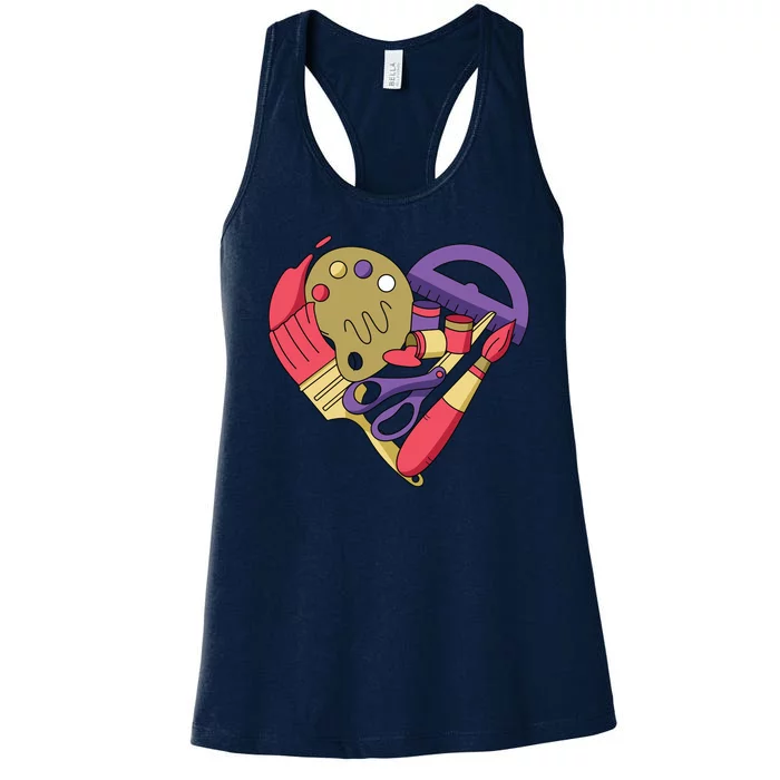 Art Supplies Heart Women's Racerback Tank