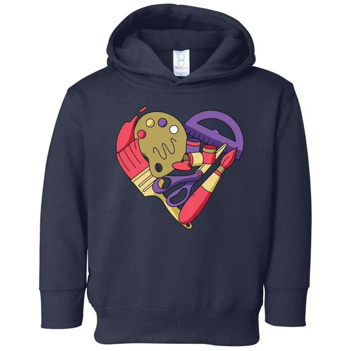 Art Supplies Heart Toddler Hoodie