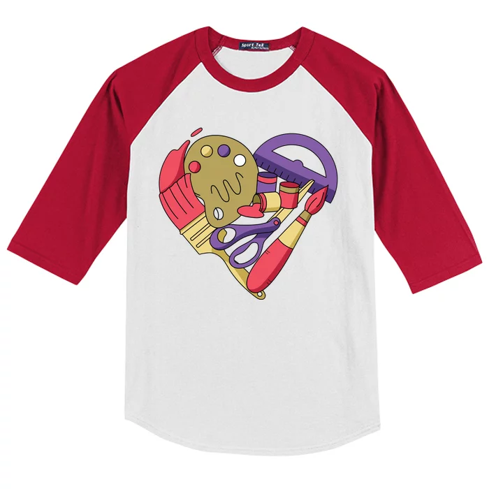 Art Supplies Heart Kids Colorblock Raglan Jersey