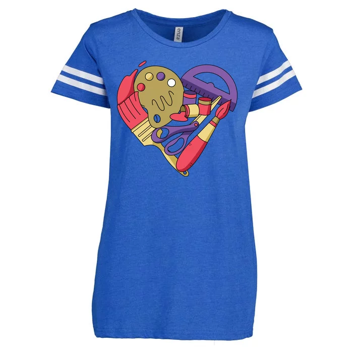 Art Supplies Heart Enza Ladies Jersey Football T-Shirt