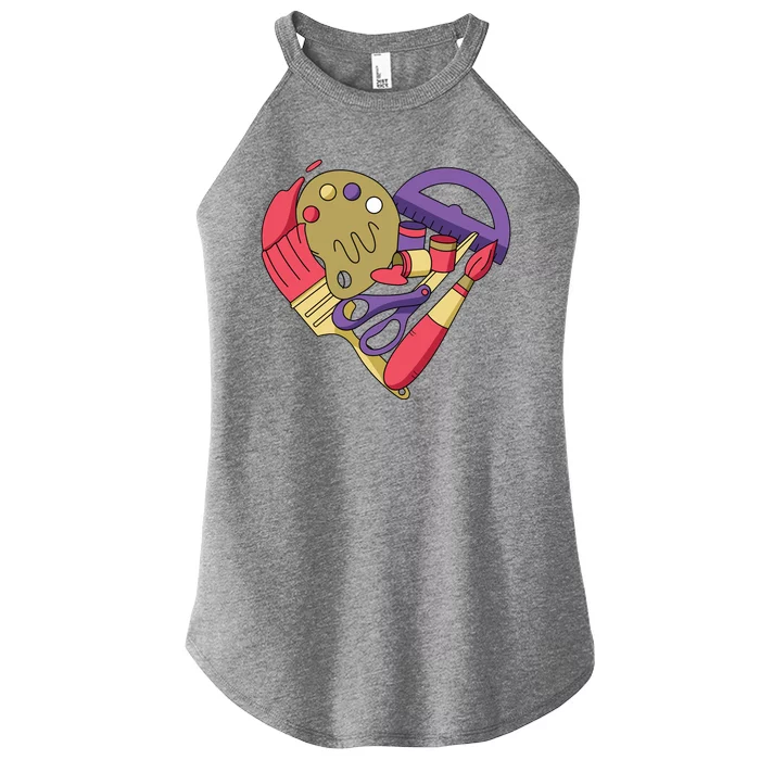 Art Supplies Heart Women’s Perfect Tri Rocker Tank