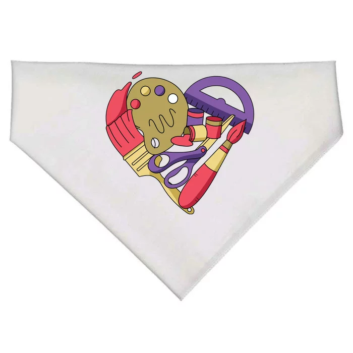 Art Supplies Heart USA-Made Doggie Bandana