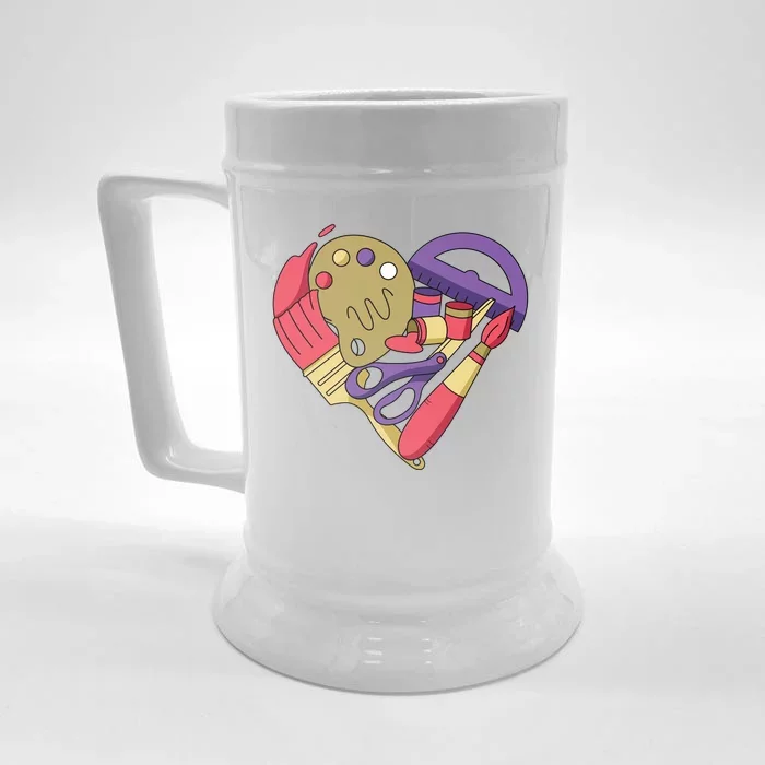 Art Supplies Heart Front & Back Beer Stein