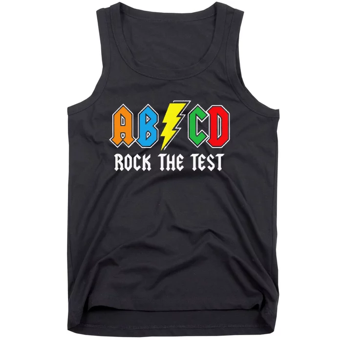 Abcd Rock The Test Funny Metal Teacher Student Test Day Tank Top