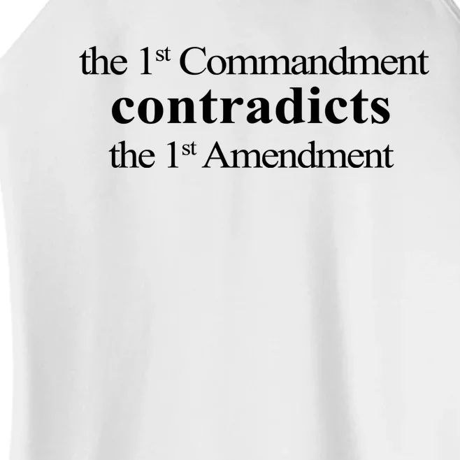 Aron Ra The 1St Commandment Contradicts The 1St Amendment Women’s Perfect Tri Rocker Tank