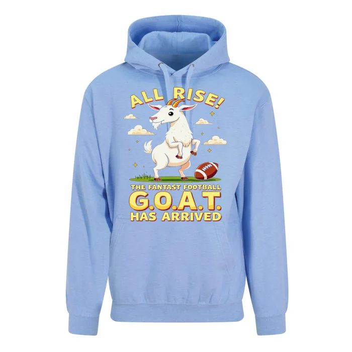 All Rise The Fantasy Football Goat Has Arrived Unisex Surf Hoodie