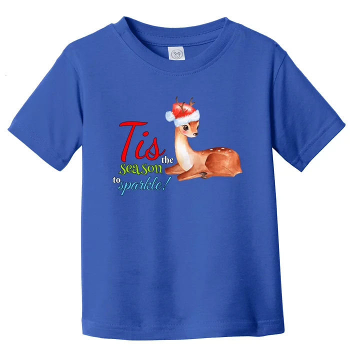 Adorable Reindeer Tis The Season To Christmas Gift Toddler T-Shirt