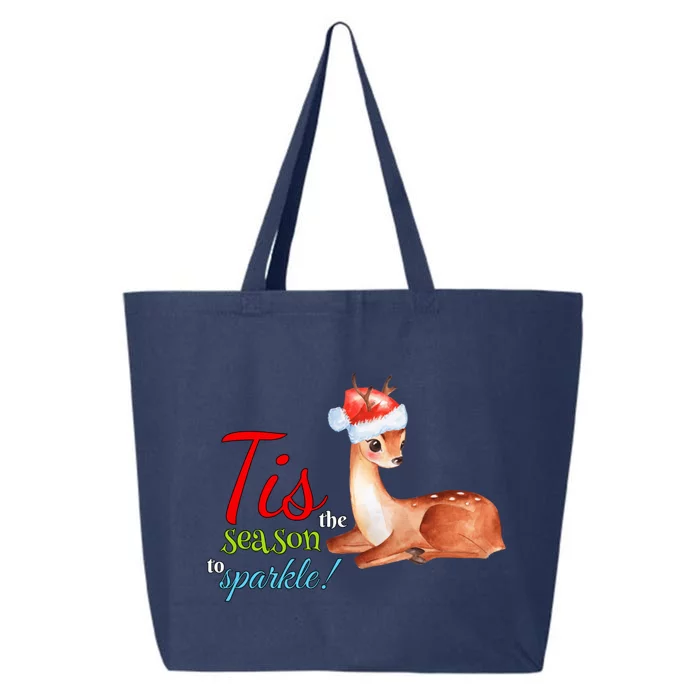 Adorable Reindeer Tis The Season To Christmas Gift 25L Jumbo Tote