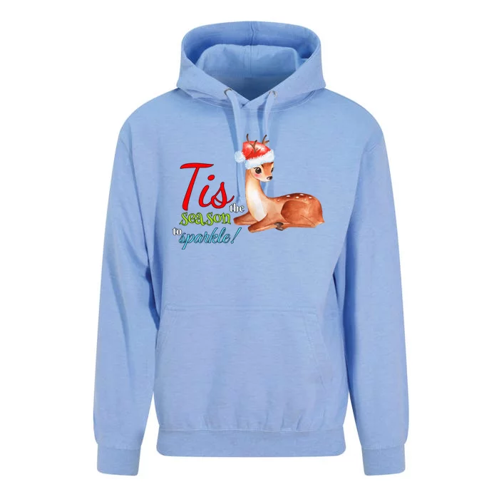 Adorable Reindeer Tis The Season To Christmas Gift Unisex Surf Hoodie