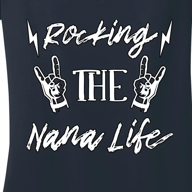 Awesome Rocking The Nana Life Grandma Best Nana Grandmother Women's V-Neck T-Shirt