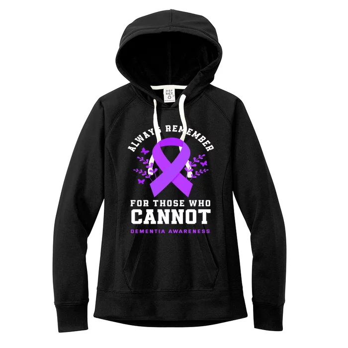 Always Remember Those Cannot Purple Detia Awareness Funny Gift Women's Fleece Hoodie