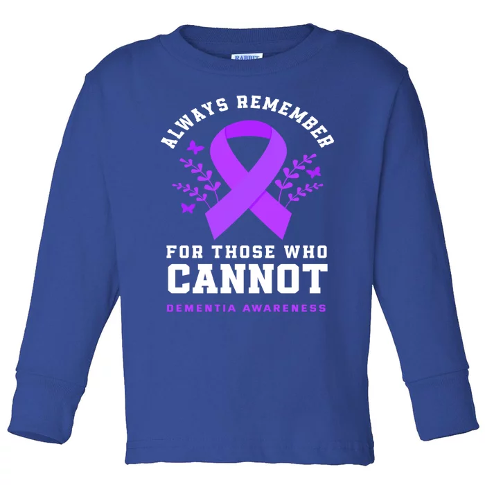 Always Remember Those Cannot Purple Detia Awareness Meaningful Gift Toddler Long Sleeve Shirt