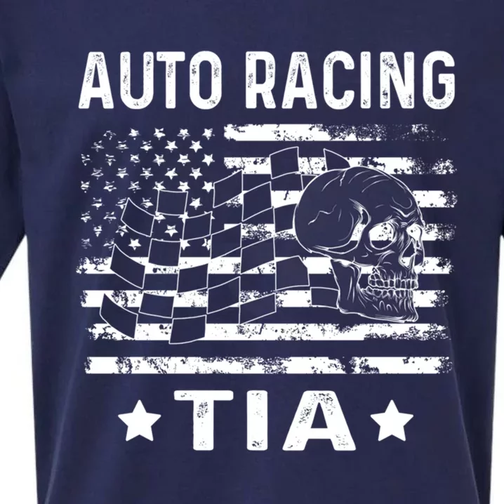 Auto Racing Tia Aunt Usa Flag 4th Of July Cute Gift Sueded Cloud Jersey T-Shirt