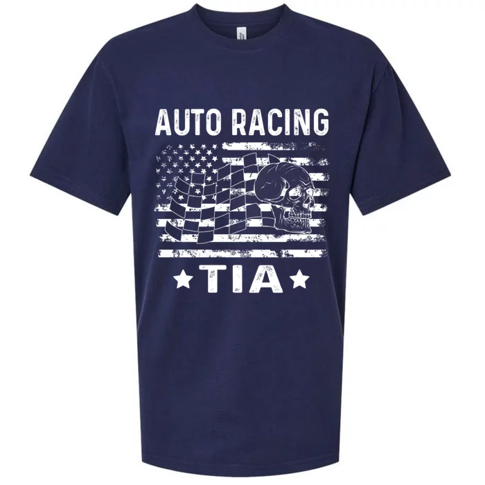 Auto Racing Tia Aunt Usa Flag 4th Of July Cute Gift Sueded Cloud Jersey T-Shirt