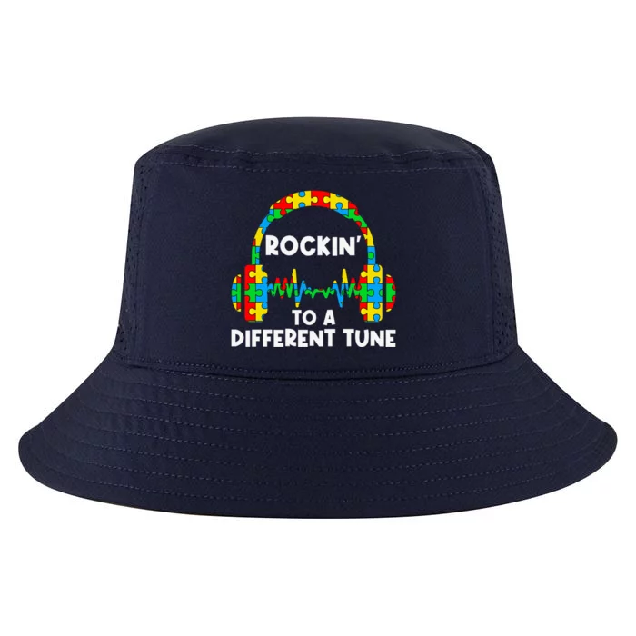 Autism Rockin' To A Different Tune Autism Awareness Day Funny Gift Cool Comfort Performance Bucket Hat