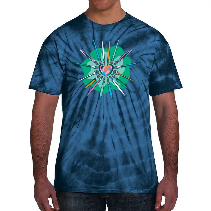 Artist Brushes Heart Tie-Dye T-Shirt