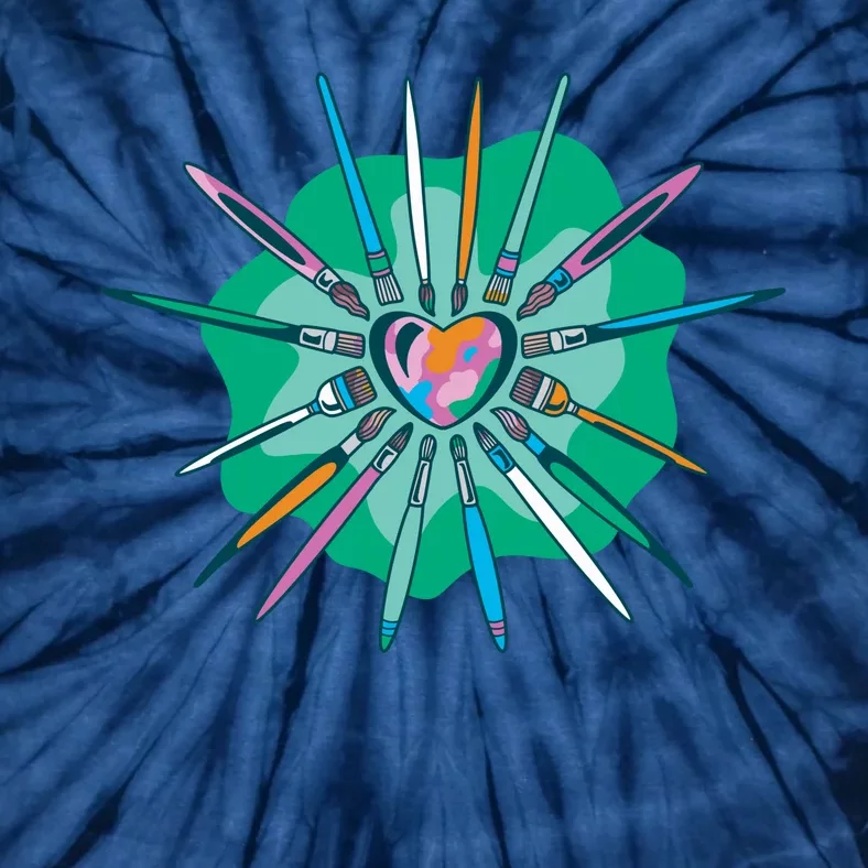 Artist Brushes Heart Tie-Dye T-Shirt