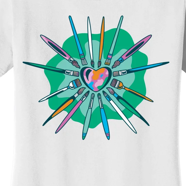 Artist Brushes Heart Women's T-Shirt