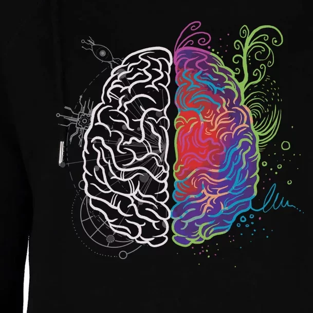 Artistic And Logical Brain Womens Funnel Neck Pullover Hood