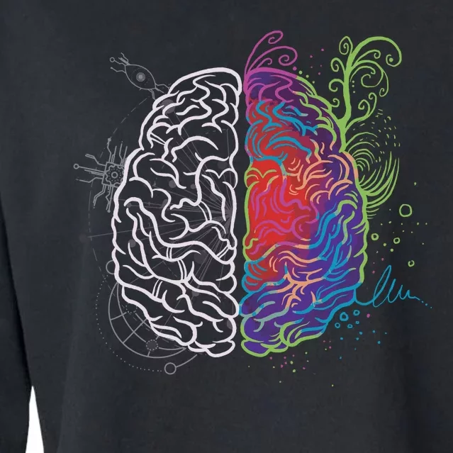 Artistic And Logical Brain Cropped Pullover Crew