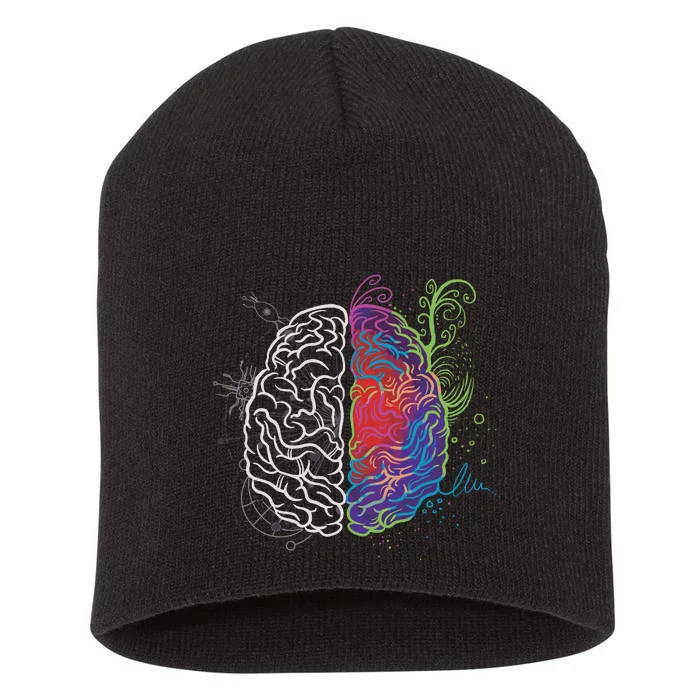 Artistic And Logical Brain Short Acrylic Beanie