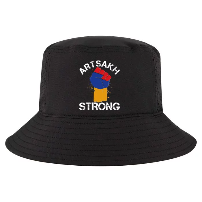 Artsakh Strong Armenian Flag Colors Protest Fist Cool Comfort Performance Bucket Hat