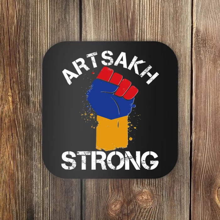 Artsakh Strong Armenian Flag Colors Protest Fist Coaster