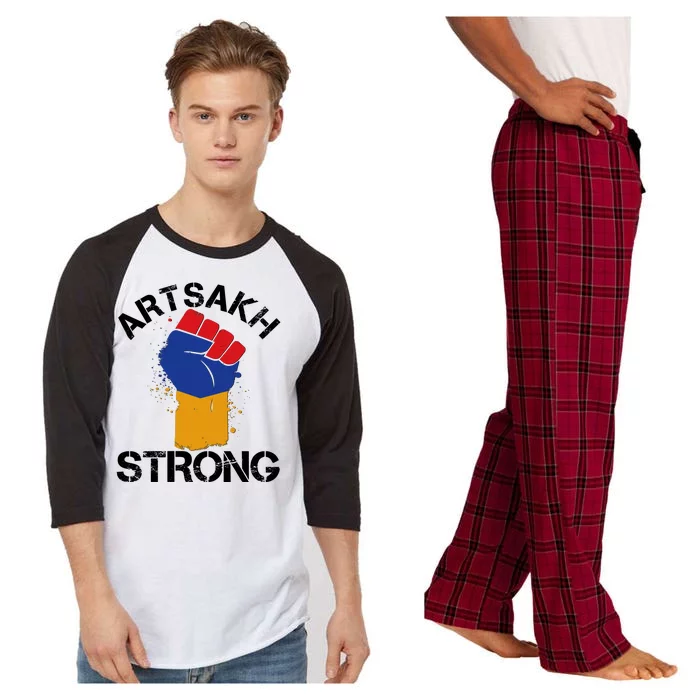 Artsakh Strong Armenian Flag Colors Protest Fist Raglan Sleeve Pajama Set