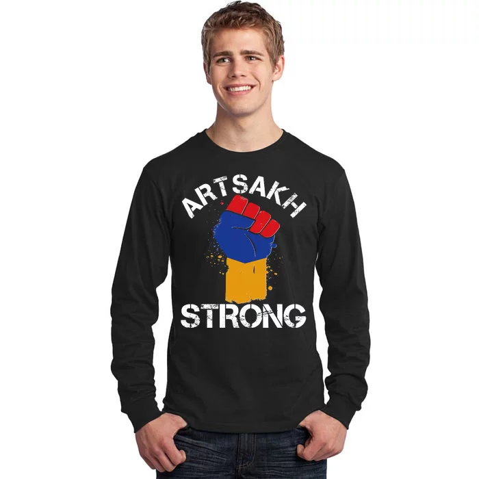 Artsakh Strong Armenian Flag Colors Protest Fist Tall Long Sleeve T-Shirt