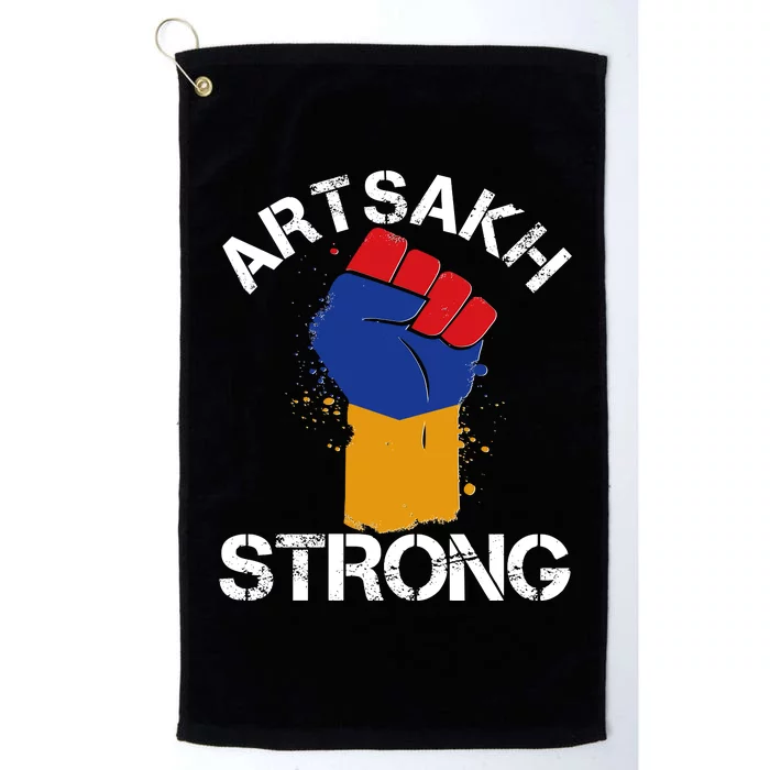 Artsakh Strong Armenian Flag Colors Protest Fist Platinum Collection Golf Towel