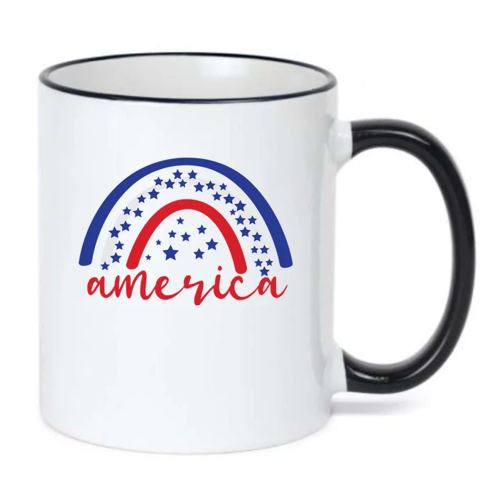 America Rainbow USA Black Color Changing Mug