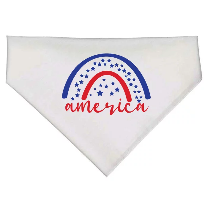 America Rainbow USA USA-Made Doggie Bandana