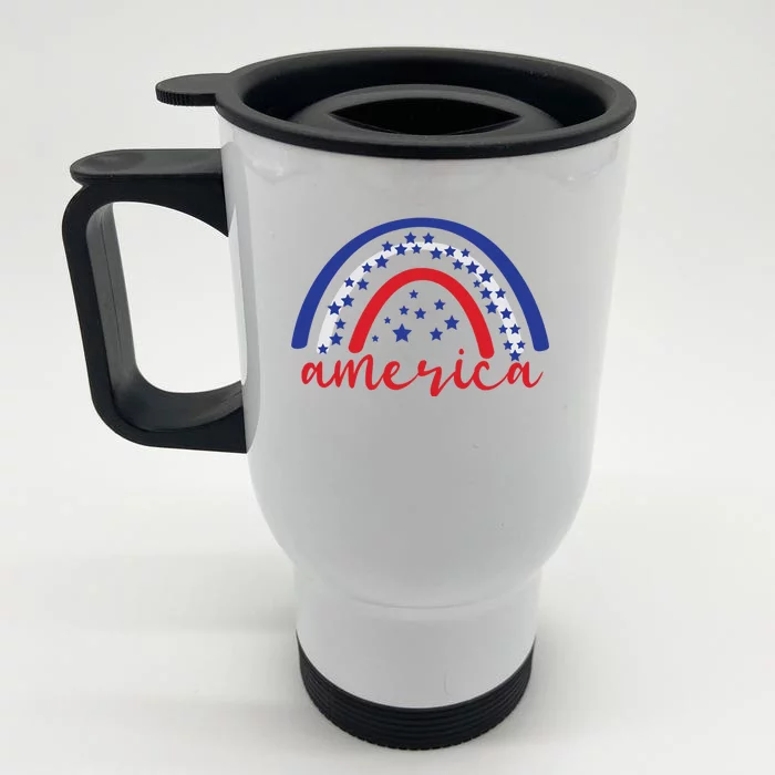 America Rainbow USA Front & Back Stainless Steel Travel Mug