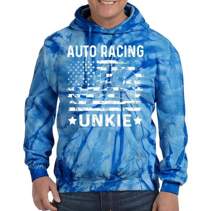 Auto Racing Unkie Uncle Usa Flag 4th Of July Gift Tie Dye Hoodie