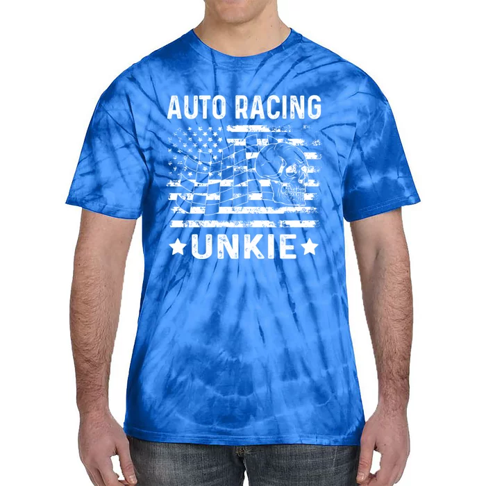 Auto Racing Unkie Uncle Usa Flag 4th Of July Gift Tie-Dye T-Shirt