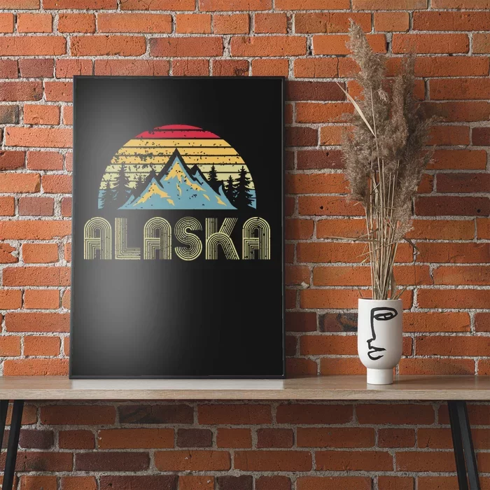 Alaska Retro Vintage Mountains Nature Hiking Poster