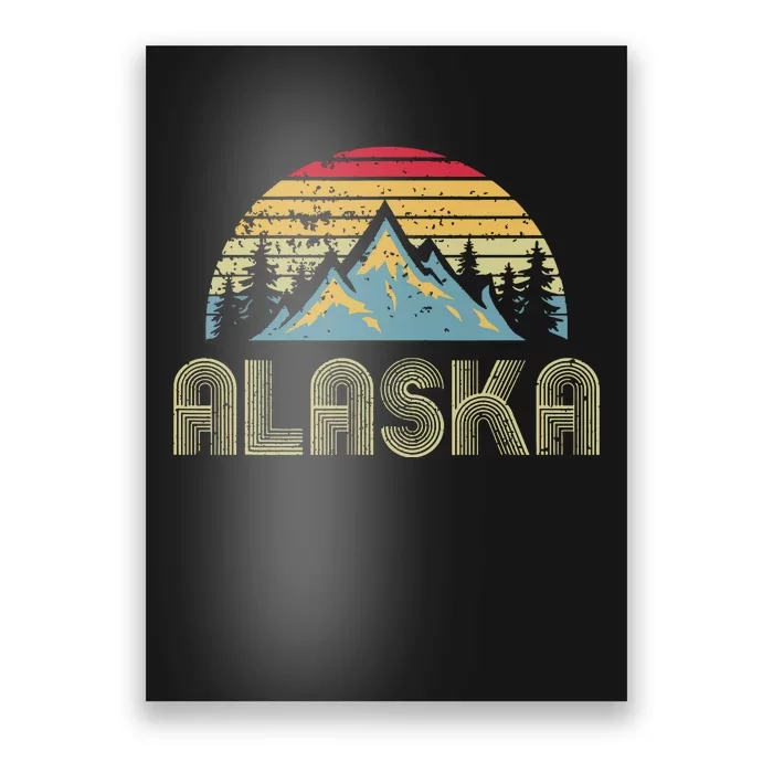 Alaska Retro Vintage Mountains Nature Hiking Poster