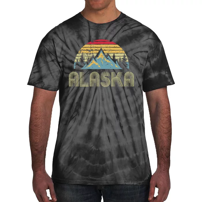 Alaska Retro Vintage Mountains Nature Hiking Tie-Dye T-Shirt