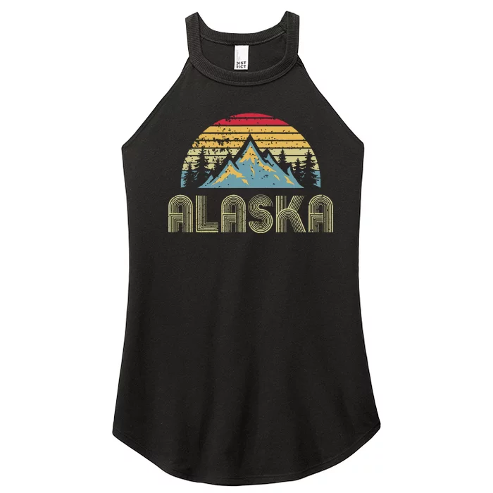 Alaska Retro Vintage Mountains Nature Hiking Women’s Perfect Tri Rocker Tank