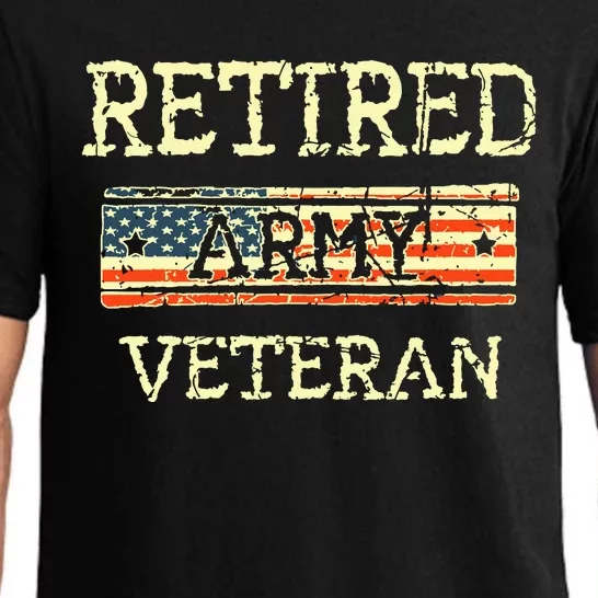 Army Retired Veteran Army American Flag Veteran Retirement Pajama Set