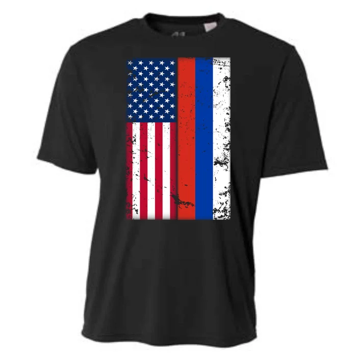 American Russia Vintage Flag Cooling Performance Crew T-Shirt