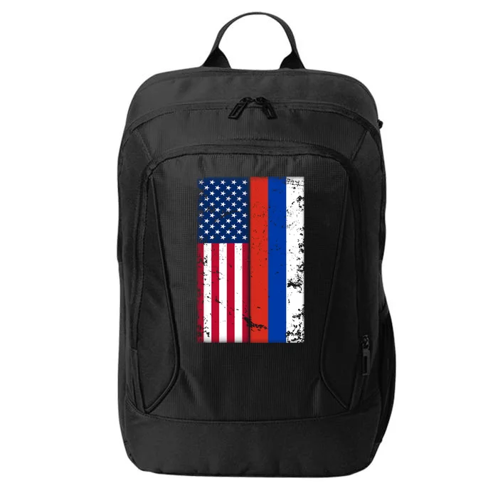 American Russia Vintage Flag City Backpack