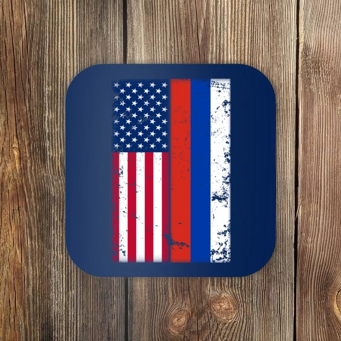 American Russia Vintage Flag Coaster