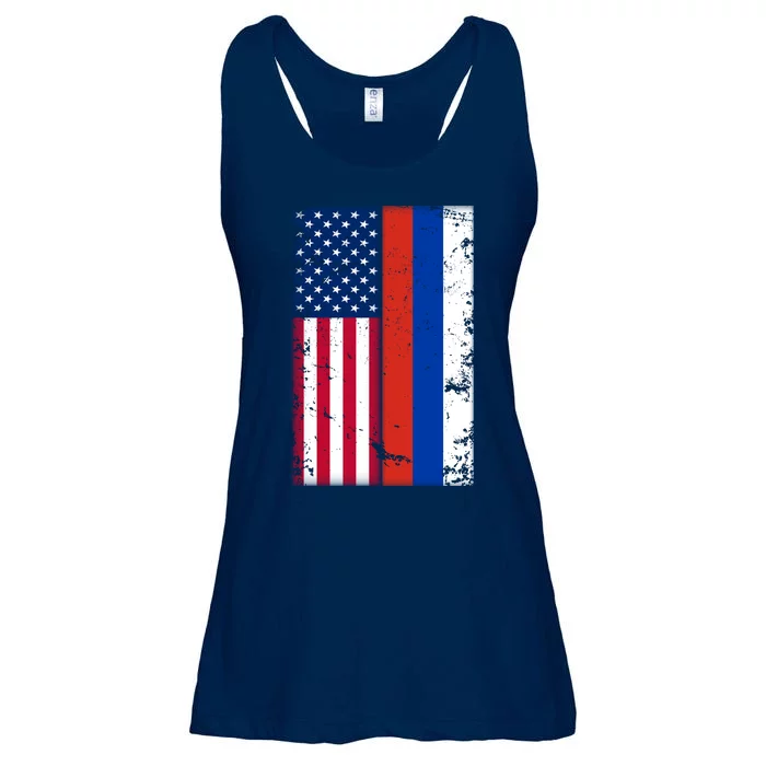 American Russia Vintage Flag Ladies Essential Flowy Tank