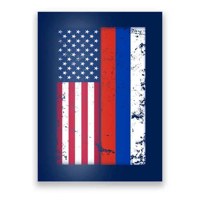 American Russia Vintage Flag Poster