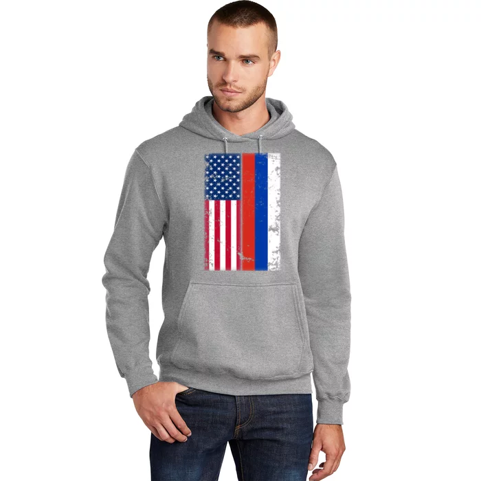 American Russia Vintage Flag Hoodie