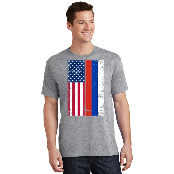 American Russia Vintage Flag T-Shirt