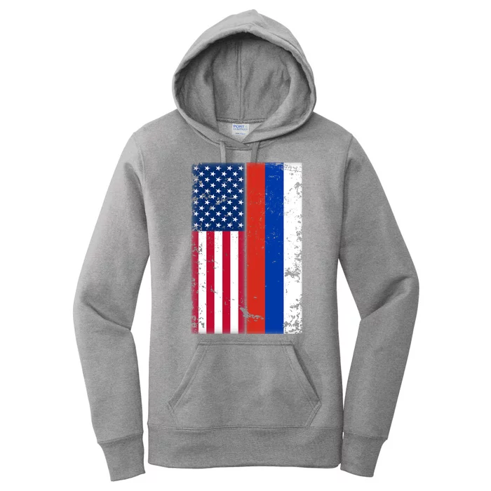 American Russia Vintage Flag Women's Pullover Hoodie